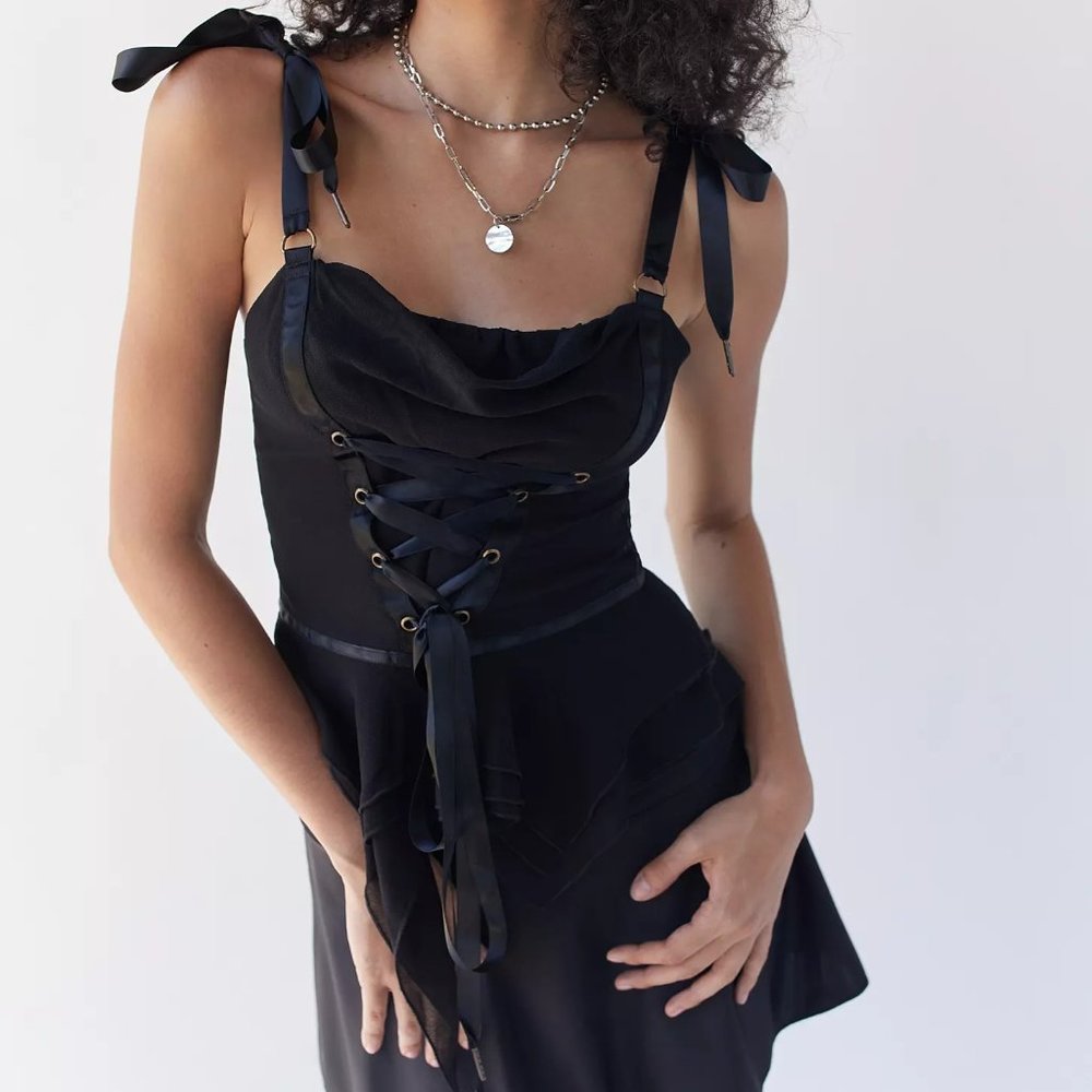 UO Lace-Up Corset Witchy Top